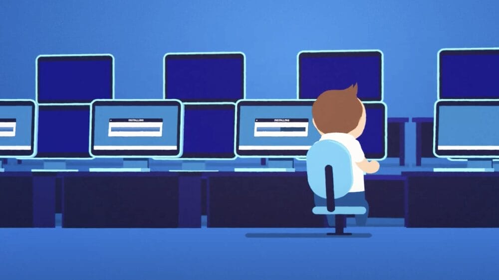A typical computer lab ready for mass deployment with Acronis Snap Deploy 
